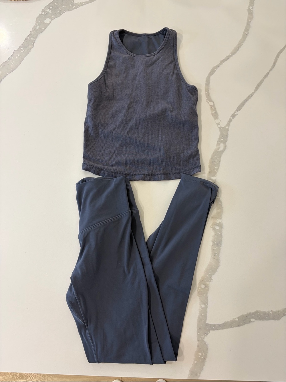 Vuori Azure Tank and High-Waist Leggings Set